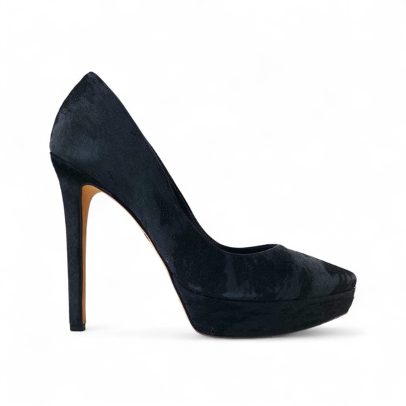 Tania Spinelli Shoes - Tania Spinelli Italy Black Calf Hair Platform Pumps - Size 39
